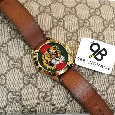 gucci tiger watch w silicine strap|Gucci leather strap replacement.